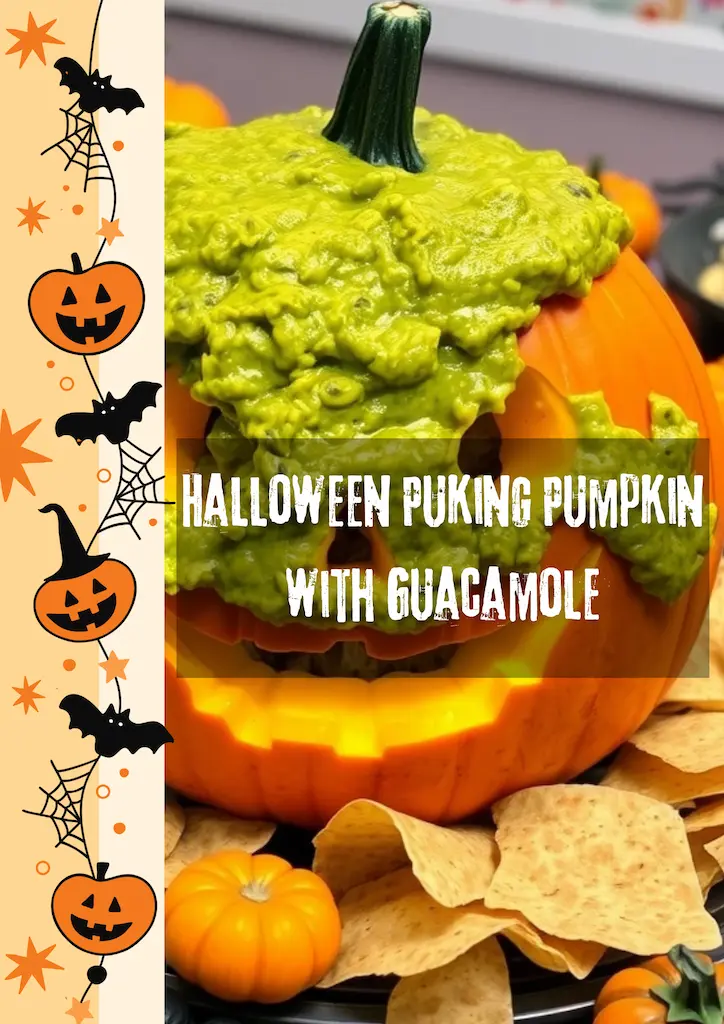 Halloween Puking Pumpkin with Guacamole Recipe