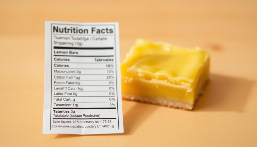 Nutritional Information for Lemon Bars