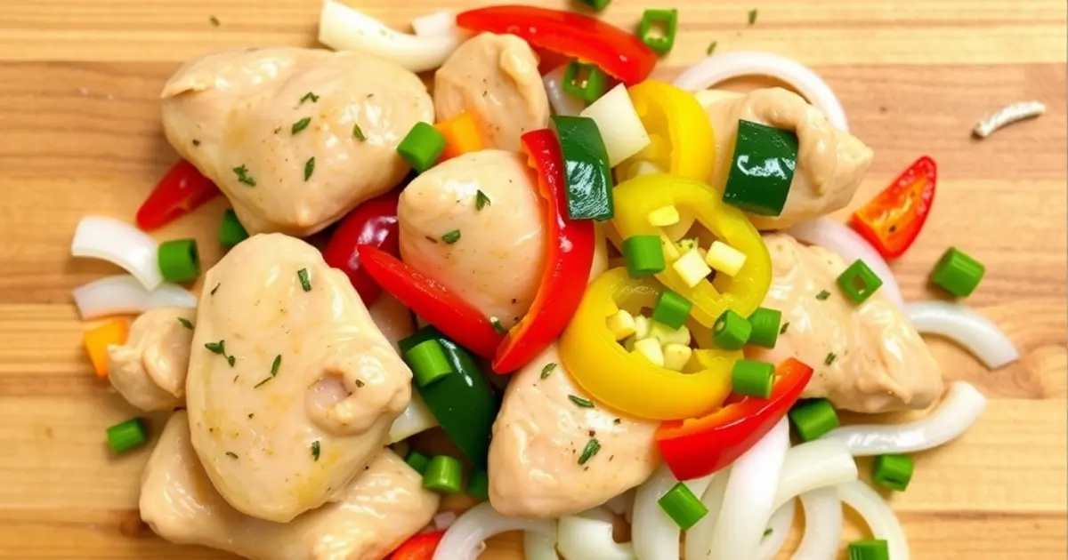 chicken peppers onions